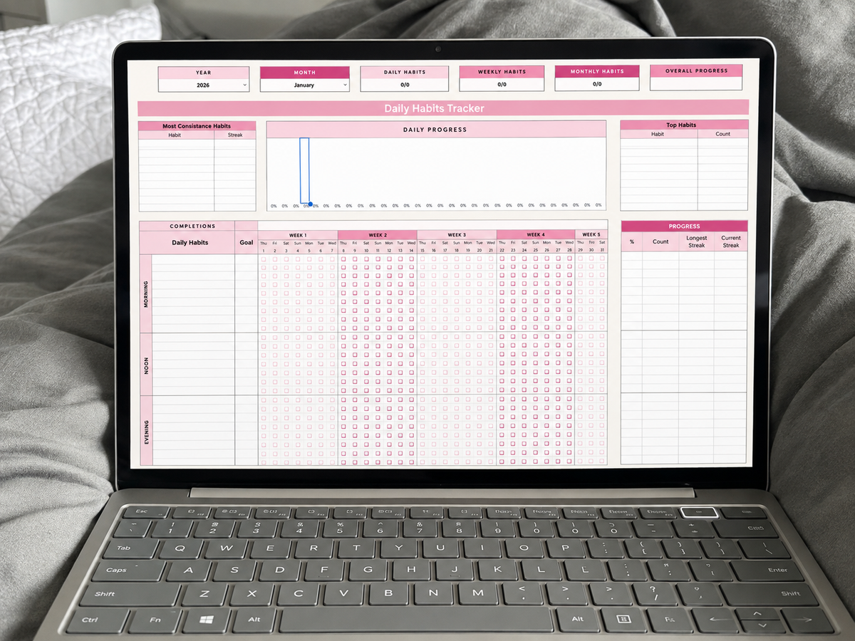 Struggling to Stay Organized ? Manage Your Habits with This Habit Tracker Spreadsheet